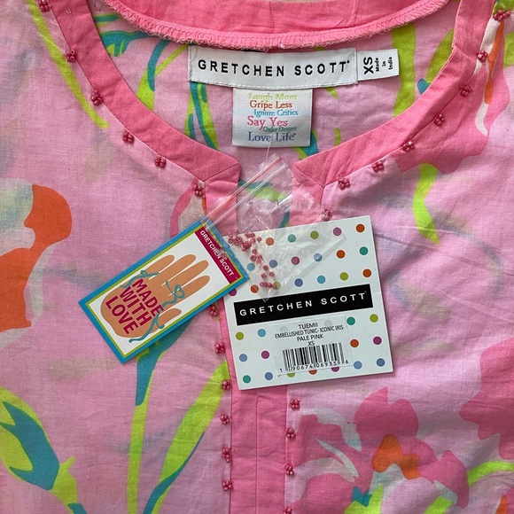 NWT! Gretchen Scott Tuemii embellished tunic, iconic Iris pale pink. Size XS - Picture 7 of 12